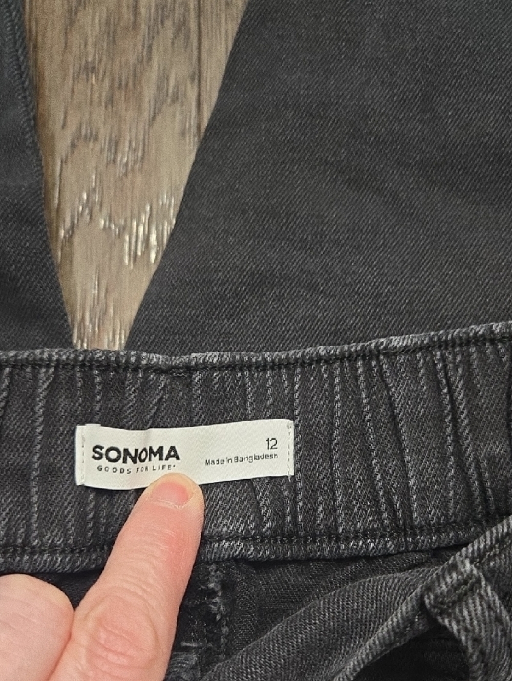 Sonoma Charcoal Cropped Pants with Button Waist - Picture 3 of 9